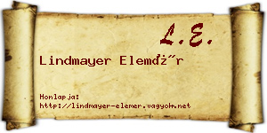 Lindmayer Elemér névjegykártya