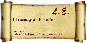 Lindmayer Elemér névjegykártya