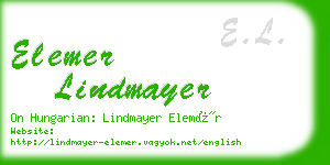 elemer lindmayer business card